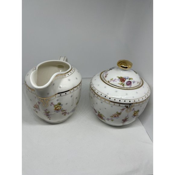 Grace’s Teaware Pink Floral Flowers. Sugar and Creamer Teacup - Picture 1 of 12